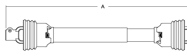 PTO SHAFT ASSY, BONDIOLI SIZE 2, 1-3/8