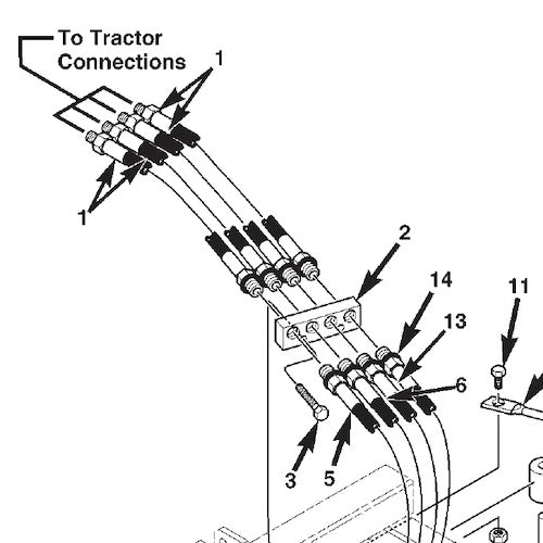 HYDRAULIC HOSE, ¼" x 54" LONG