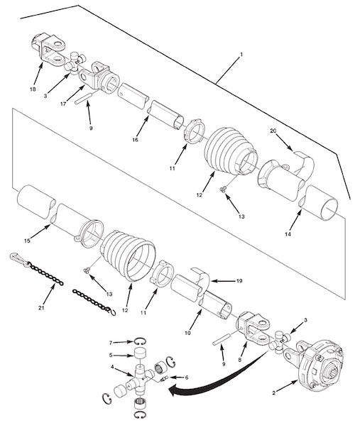 Wakterscheid PTO shaft assembly