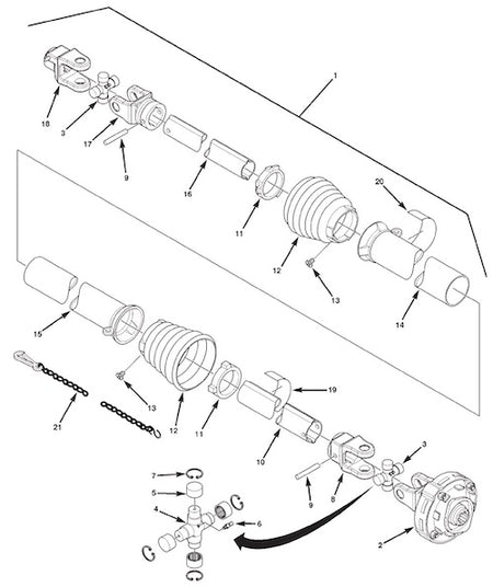 Wakterscheid PTO shaft assembly