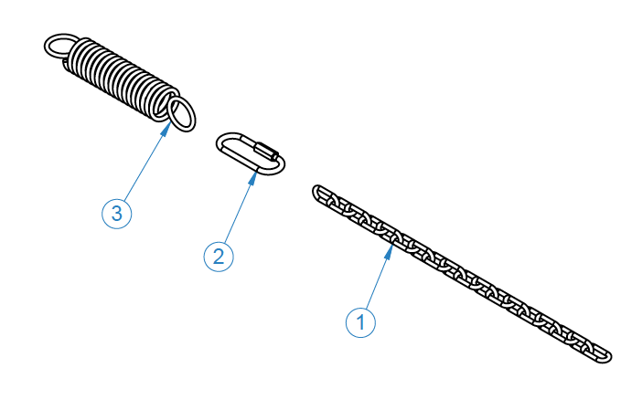 CHAIN, 1/4, 18 LINKS