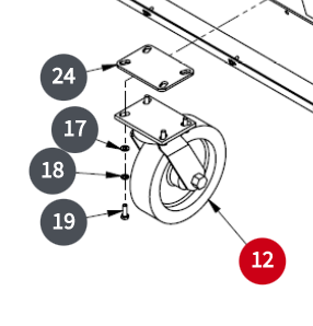 Caster wheel assy