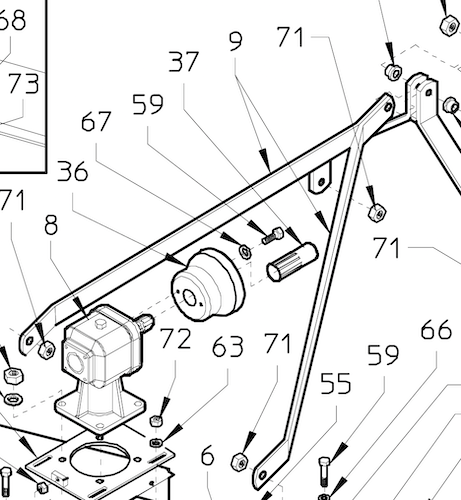 TOP MAST SUPPORT, REAR 100.037