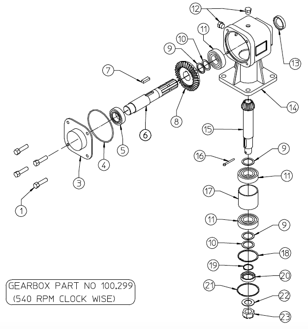 GEARBOX, REVERSE ROTATION 100.299