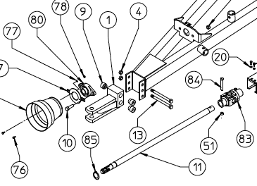 FRONT SHAFT, FLEX WING MOWER, 100.596