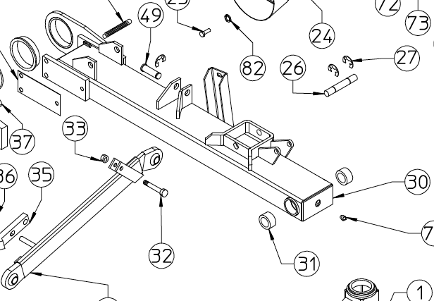 MAIN FRAME, DISC MOWER, 100.749