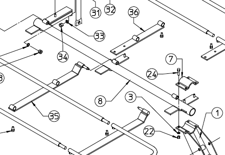 FRAME MEMBER, TARP SUPPORT, DM/6, 100.753