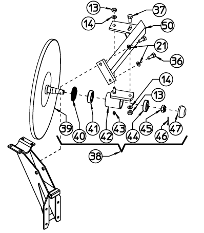 BRACKET, INTERNAL HAYWHEEL 100.766