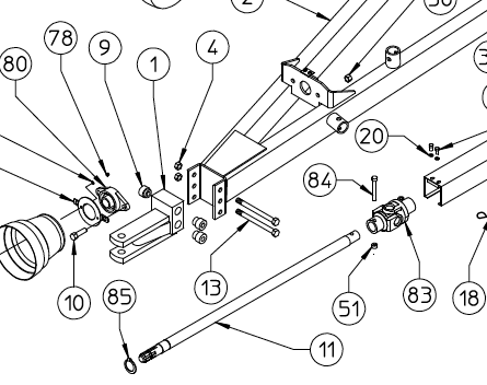 SHAFT, FLEX WING MOWER, 100.767