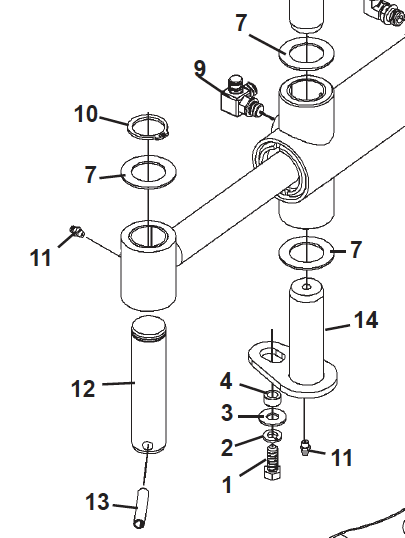 PIVOT PIN, CYLINDER 1.25 x 5.00 (5.31)