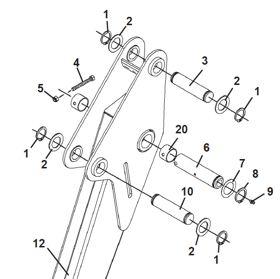 PIVOT PIN, DIPPER CYLINDER, 1.25 x 4.47