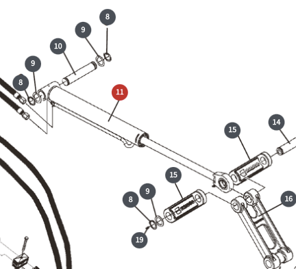 CYLINDER ASSEMBLY, BACKHOE BUCKET