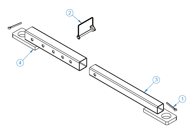 INNER LINK WELDMENT, MANUAL ANGLE KIT, RHFA