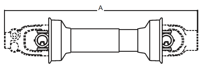 PTO SHAFT ASSY 55 SERIES, 48" OAL, LESS YOKES
