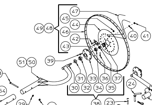 Sitrex rake wheel arm breakdown