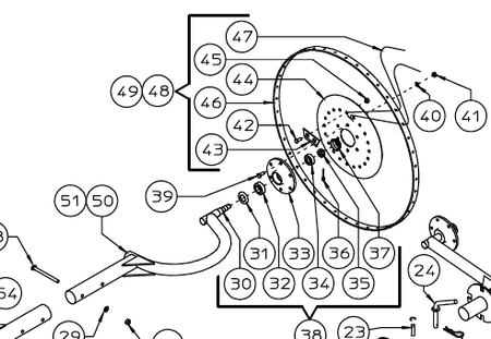 Sitrex rake wheel arm breakdown