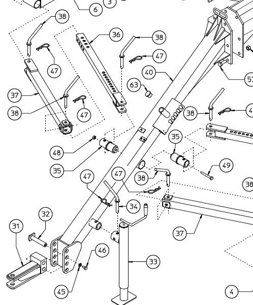 DRAWBAR, FRONT MK10-12, 210.019