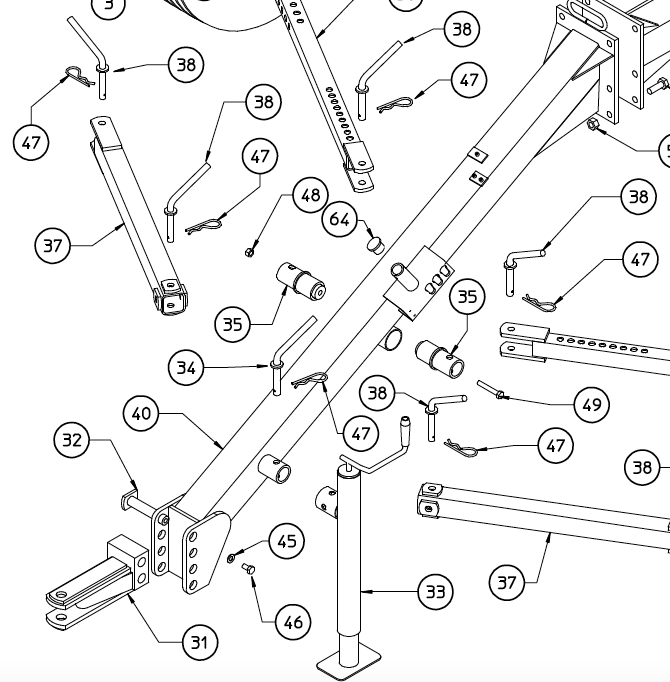 DRAWBAR, FRONT MX 210.869