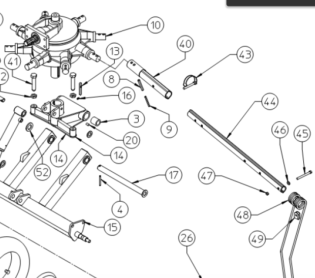 RAKE ARM PROFILE TUBE, SR320, 210.952