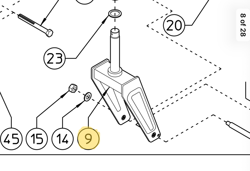 WHEEL SUPPORT MKE18/20 (250.571)