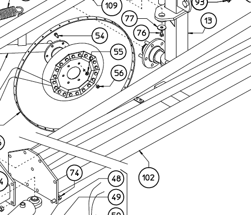 DRAWBAR, MAIN FRAME REAR, MK14-16, 220.175