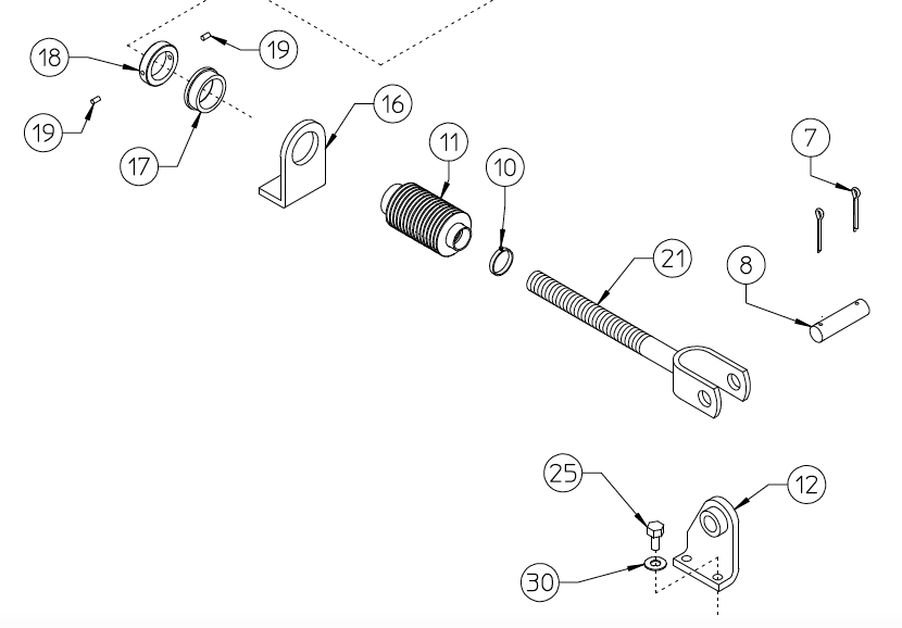 THREADED ROD, RATCHET LINK LH 220.220