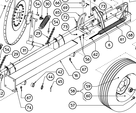 MAIN BEAM, REAR, MK, LEFT HAND, 220.363