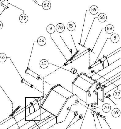 PIVOT PIN, FRONT BEAM, 230.078