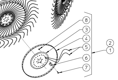 FLANGE, CENTER WHEEL 230.338