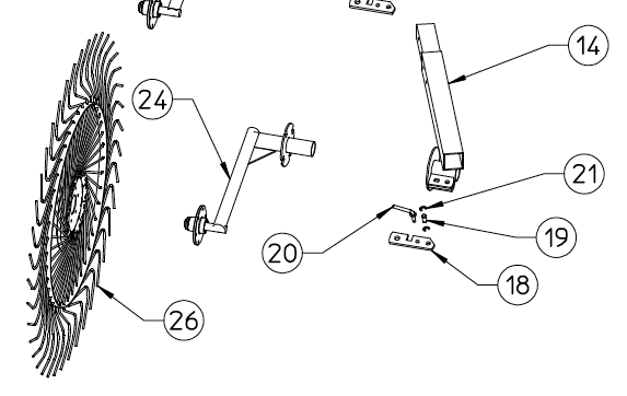 FRONT RAKE ARM, RIGHT HAND, QR10, 230.335