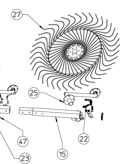 FRONT RAKE ARM, LEFT HAND, QR10, 230.337