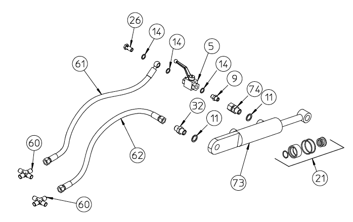 CYLINDER, CENTER WHEEL KIT, 230.375