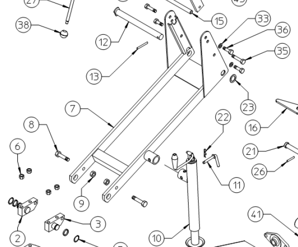 PIN, SR320 DRAWBAR TO FRAME, 230.760