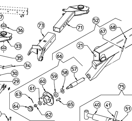 Wheel axle breakdown