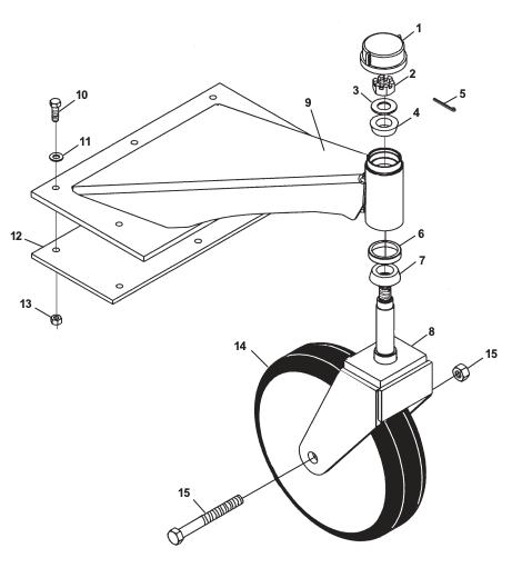 WHEEL FORK, BRUSH CUTTER