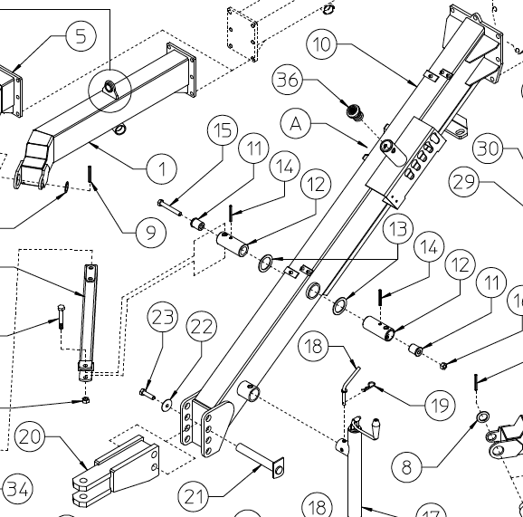 DRAWBAR, FRONT, MKE 250.237