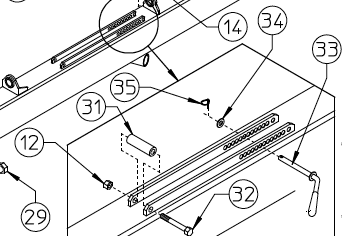 HANDLE, MKE RAKE WHEEL 250.252