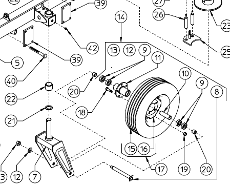 WHEEL SUPPORT BRACKET, MKE 250.253