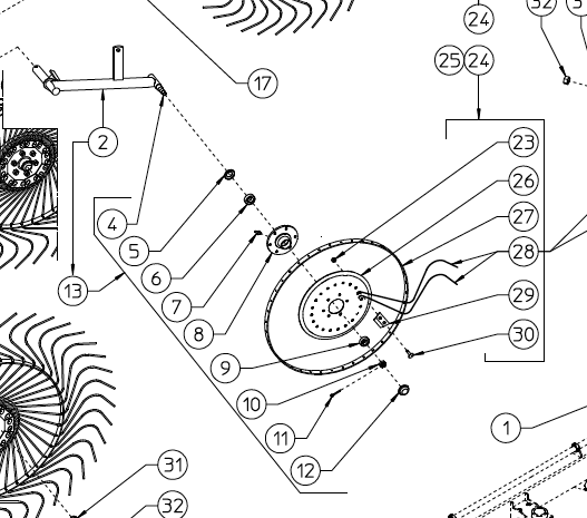 WHEEL ARM ASSY, RH MKE 250.280