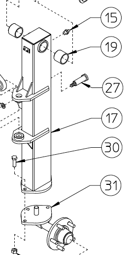 REAR WHEEL SUPPORT, LH 250.285