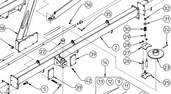 MAIN BEAM, LH, MKE 250.291