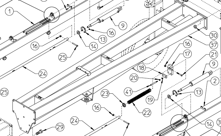 DRAWBAR, REAR, MKE 250.296