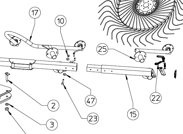 TANDEM WHEEL ARM, LEFT HAND, 230.336