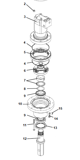 GEARSET, S2, S3, SPLINE CARRIER, 14T BELL