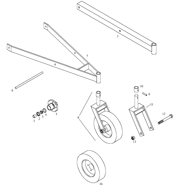 TAILWHEEL SUPPORT ARM, 460 CUTTER