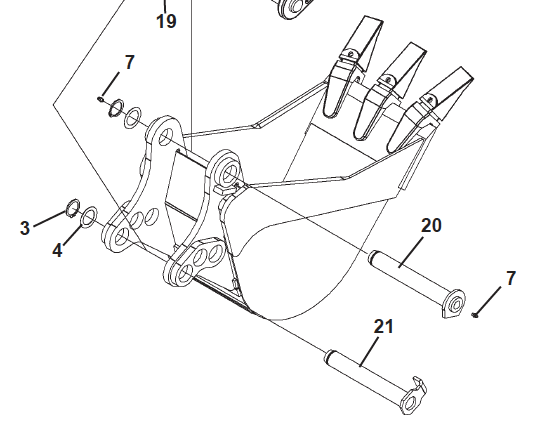 BUCKET PIVOT PIN, 1.38 x 8.97