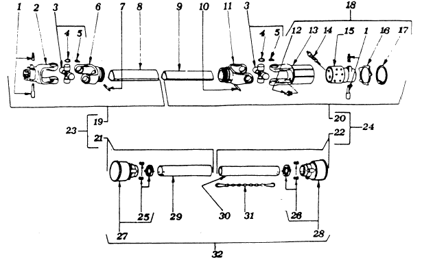 PTO SHAFT ASSY 2GL302, RT3000 600.680