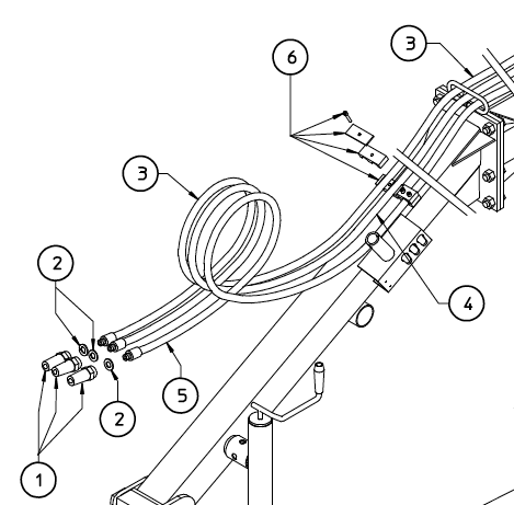 HOSE, SAE100 R2AT ⅜ FP ⅜ - MP ½, 610.774