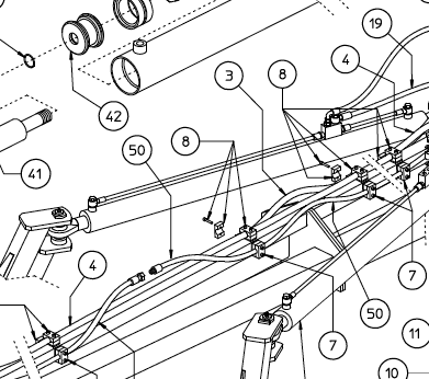 HOSE SAE100, R2AT ⅜ MP - ⅜ FP, 610.838