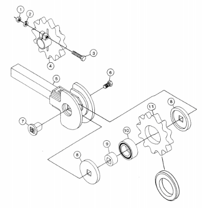 TRENCHER BOOM, SPROCKET, END SET